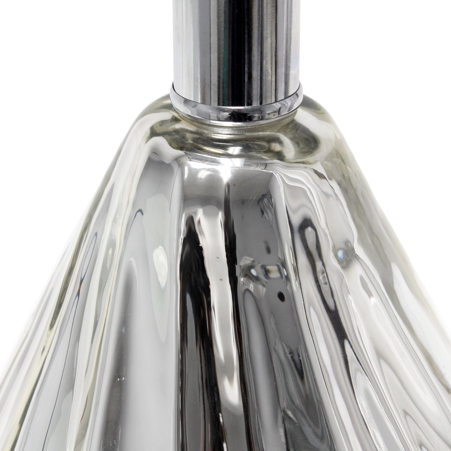 All The Rages Lalia Home Chrome Kissy Pear Table Lamp With White Fabric Shade