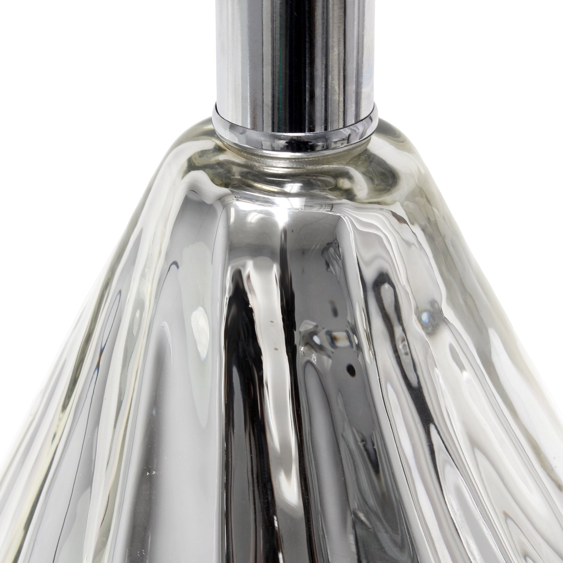 All The Rages Lalia Home Chrome Kissy Pear Table Lamp With White Fabric Shade