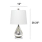 All The Rages Lalia Home Chrome Kissy Pear Table Lamp With White Fabric Shade