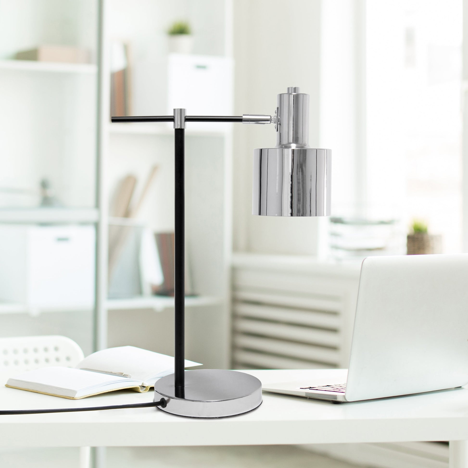 All The Rages Lalia Home Chrome Mid Century Modern Metal Table Lamp