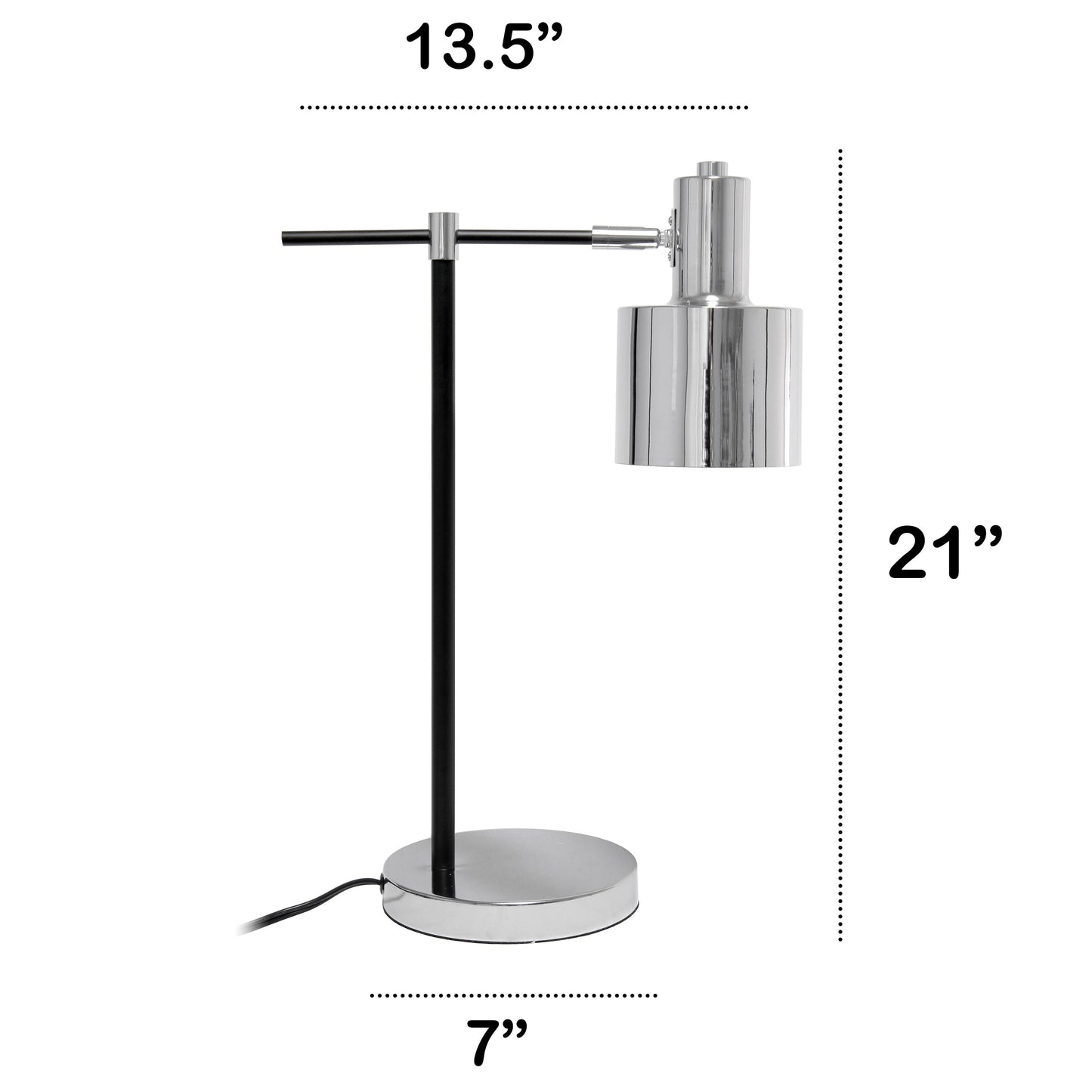 All The Rages Lalia Home Chrome Mid Century Modern Metal Table Lamp