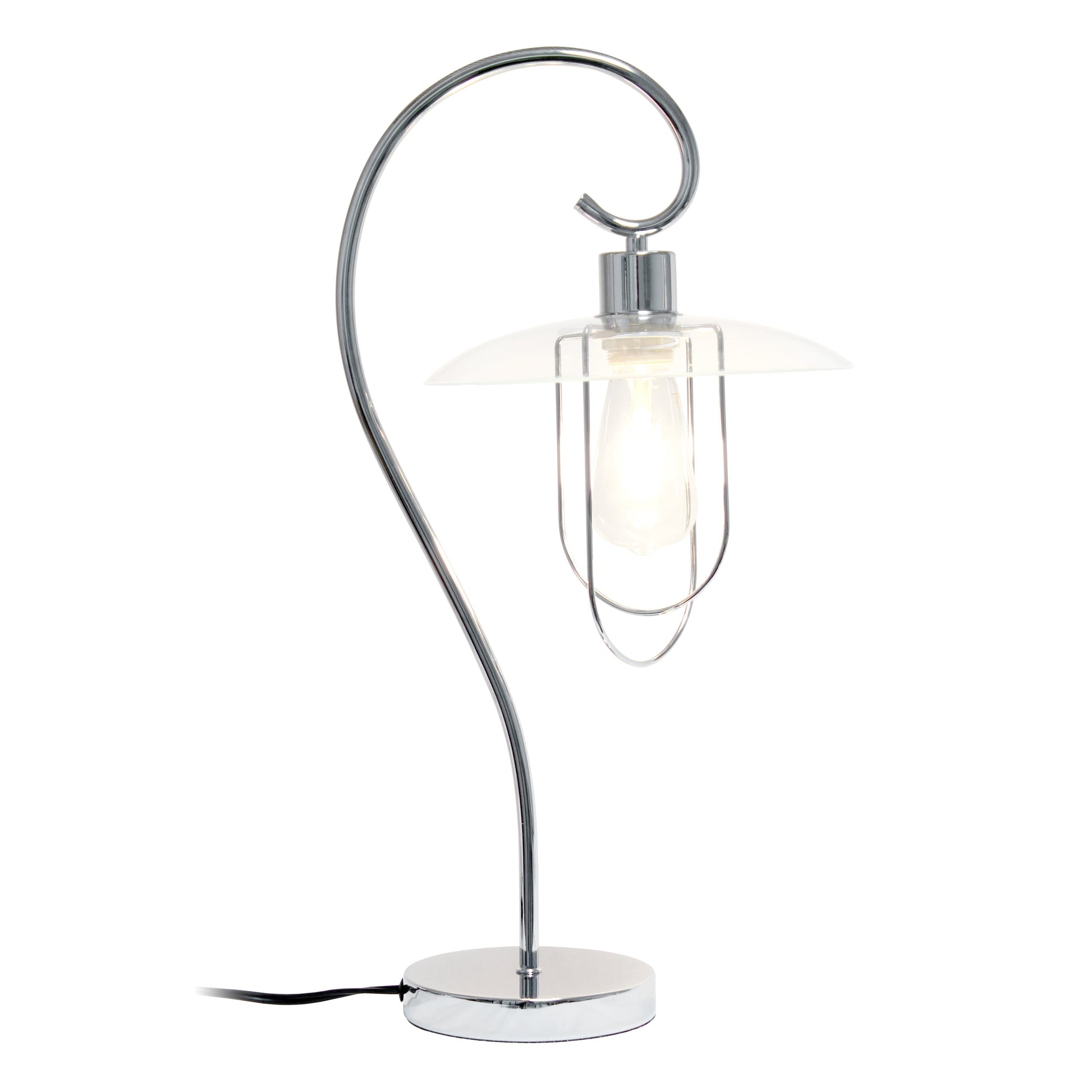 All The Rages Lalia Home Chrome Modern Metal Scroll Table Lamp