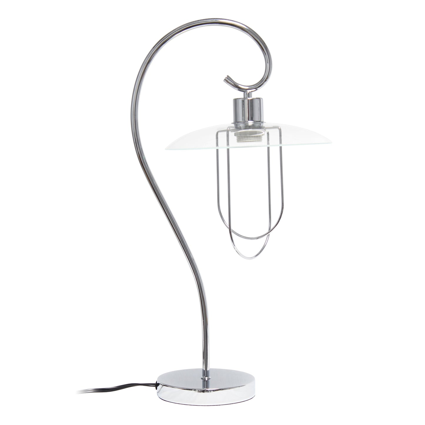 All The Rages Lalia Home Chrome Modern Metal Scroll Table Lamp