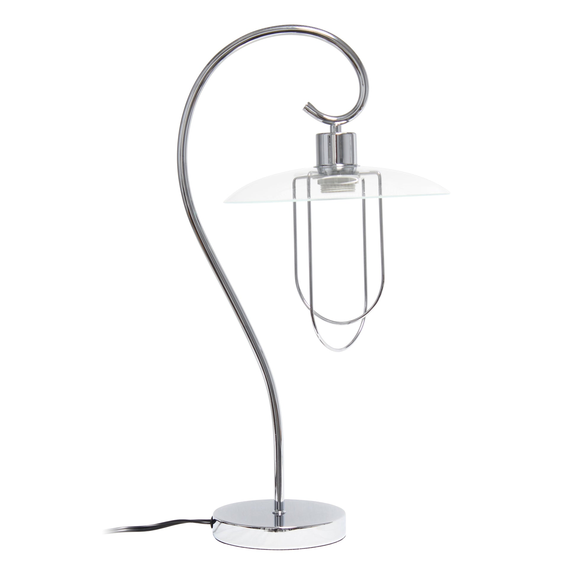 All The Rages Lalia Home Chrome Modern Metal Scroll Table Lamp