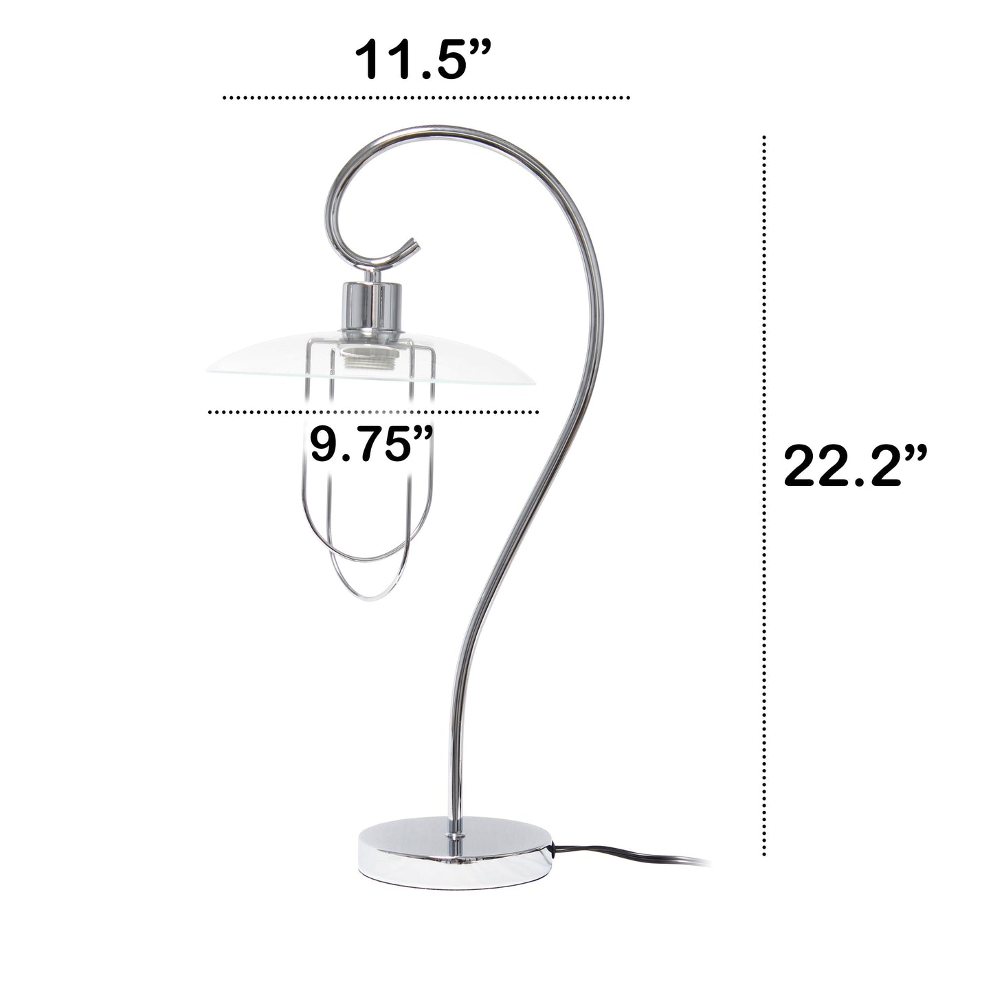 All The Rages Lalia Home Chrome Modern Metal Scroll Table Lamp