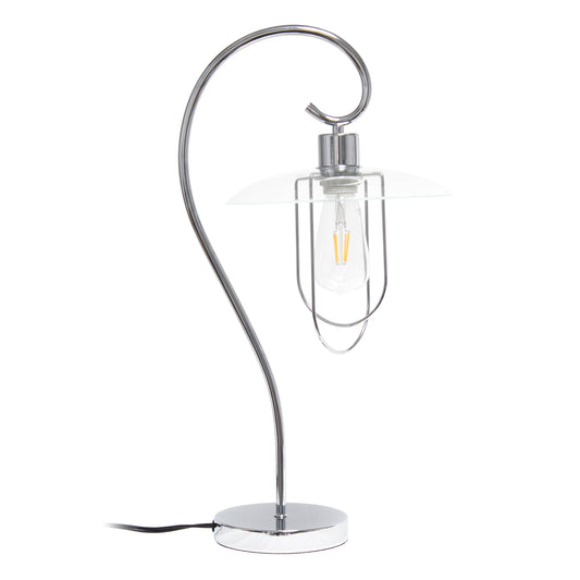 All The Rages Lalia Home Chrome Modern Metal Scroll Table Lamp