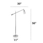 All The Rages Lalia Home Chrome Swing Arm Floor Lamp With Clear Glass Cylindrical Shade