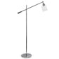 All The Rages Lalia Home Chrome Swing Arm Floor Lamp With Clear Glass Cylindrical Shade