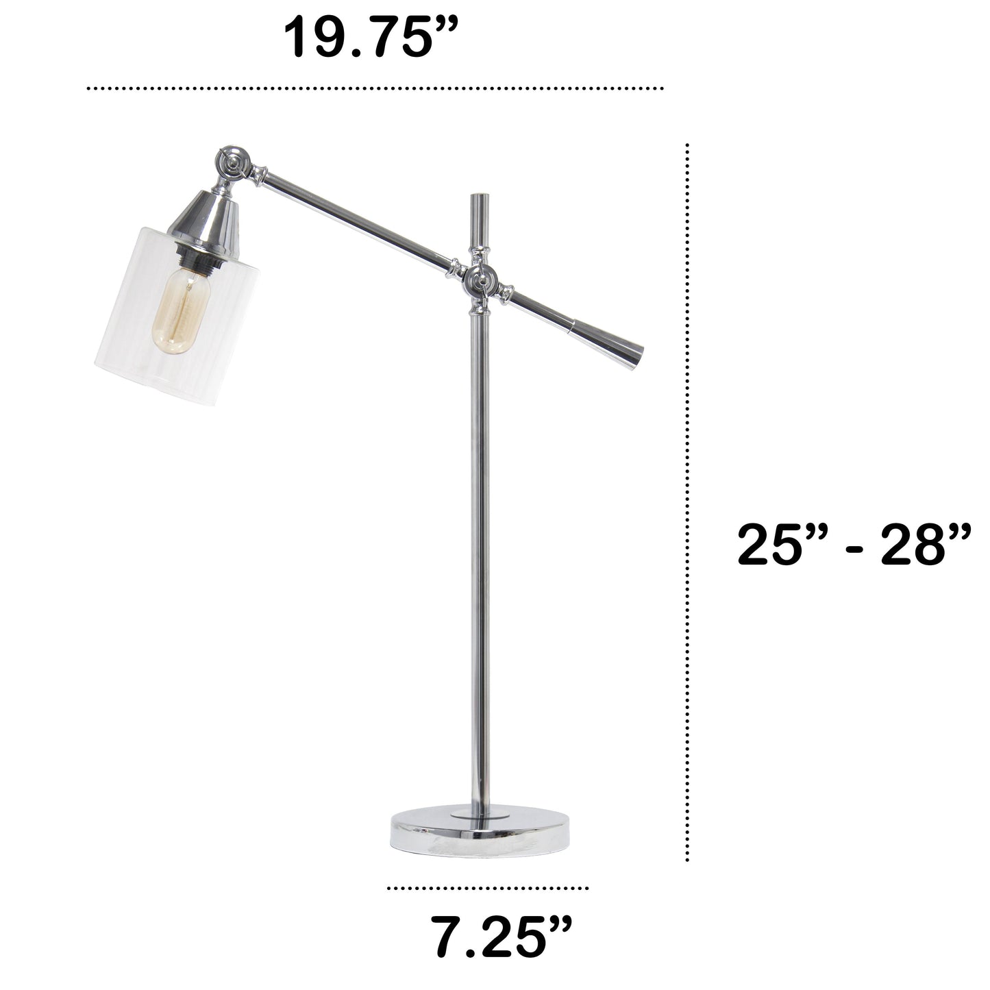All The Rages Lalia Home Chrome Vertically Adjustable Table Lamp