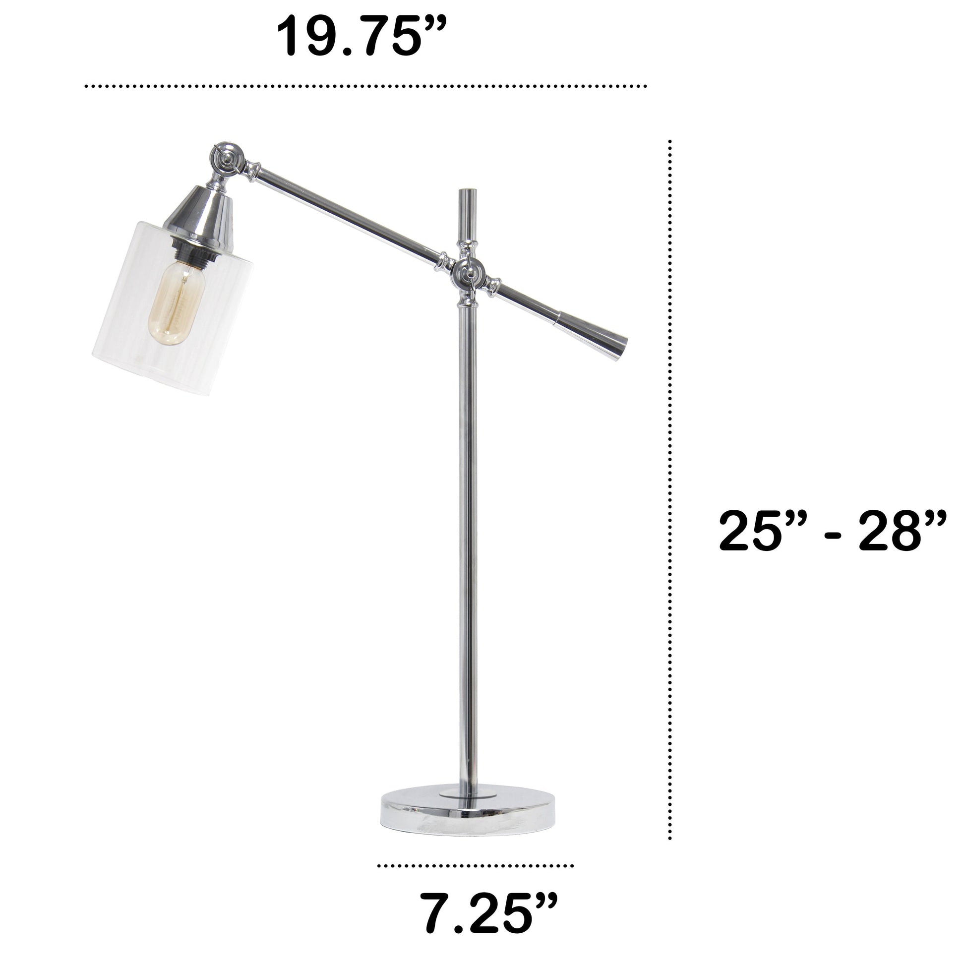 All The Rages Lalia Home Chrome Vertically Adjustable Table Lamp