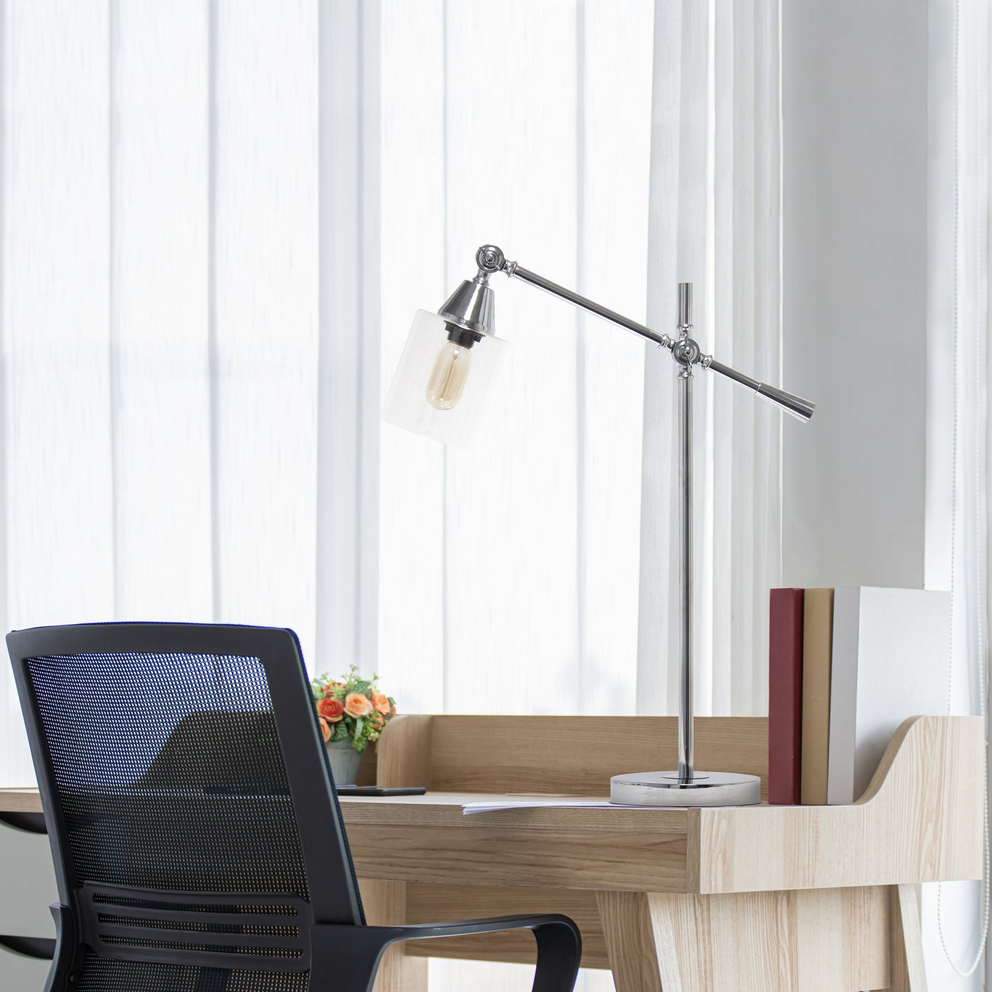 All The Rages Lalia Home Chrome Vertically Adjustable Table Lamp