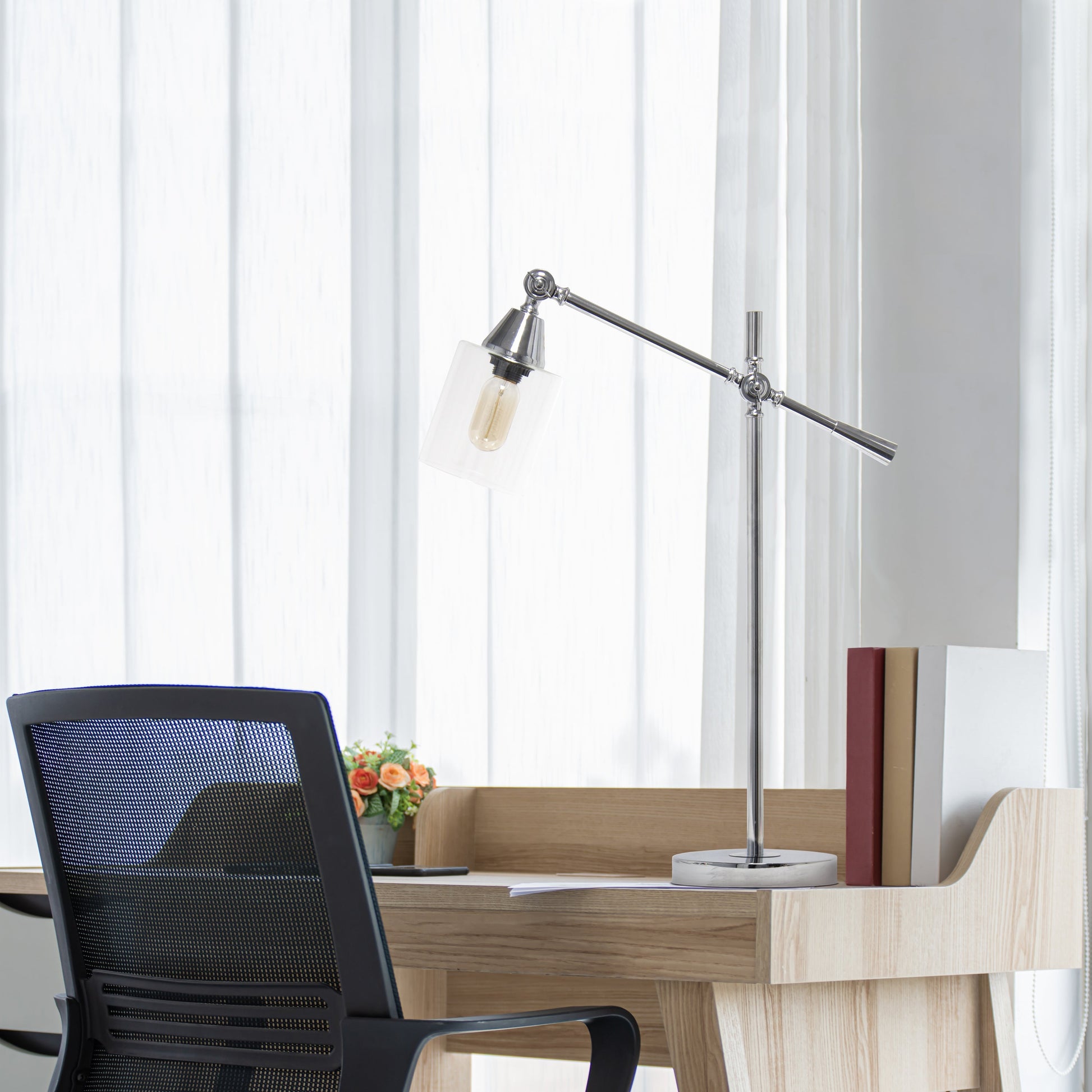 All The Rages Lalia Home Chrome Vertically Adjustable Table Lamp
