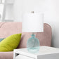 All The Rages Lalia Home Clear Blue Hammered Glass Jar Table Lamp With White Linen Shade