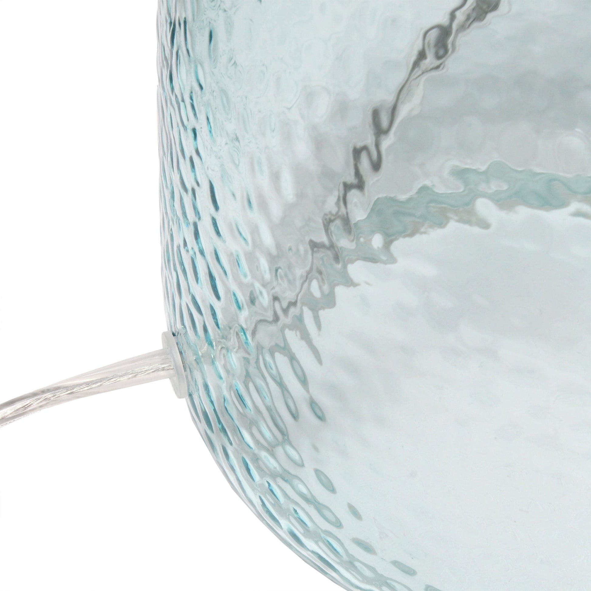 All The Rages Lalia Home Clear Blue Hammered Glass Jar Table Lamp With White Linen Shade