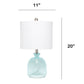 All The Rages Lalia Home Clear Blue Hammered Glass Jar Table Lamp With White Linen Shade