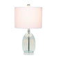 All The Rages Lalia Home Clear Blue Oval Glass Table Lamp With White Drum Shade