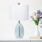 All The Rages Lalia Home Clear Blue Oval Glass Table Lamp With White Drum Shade
