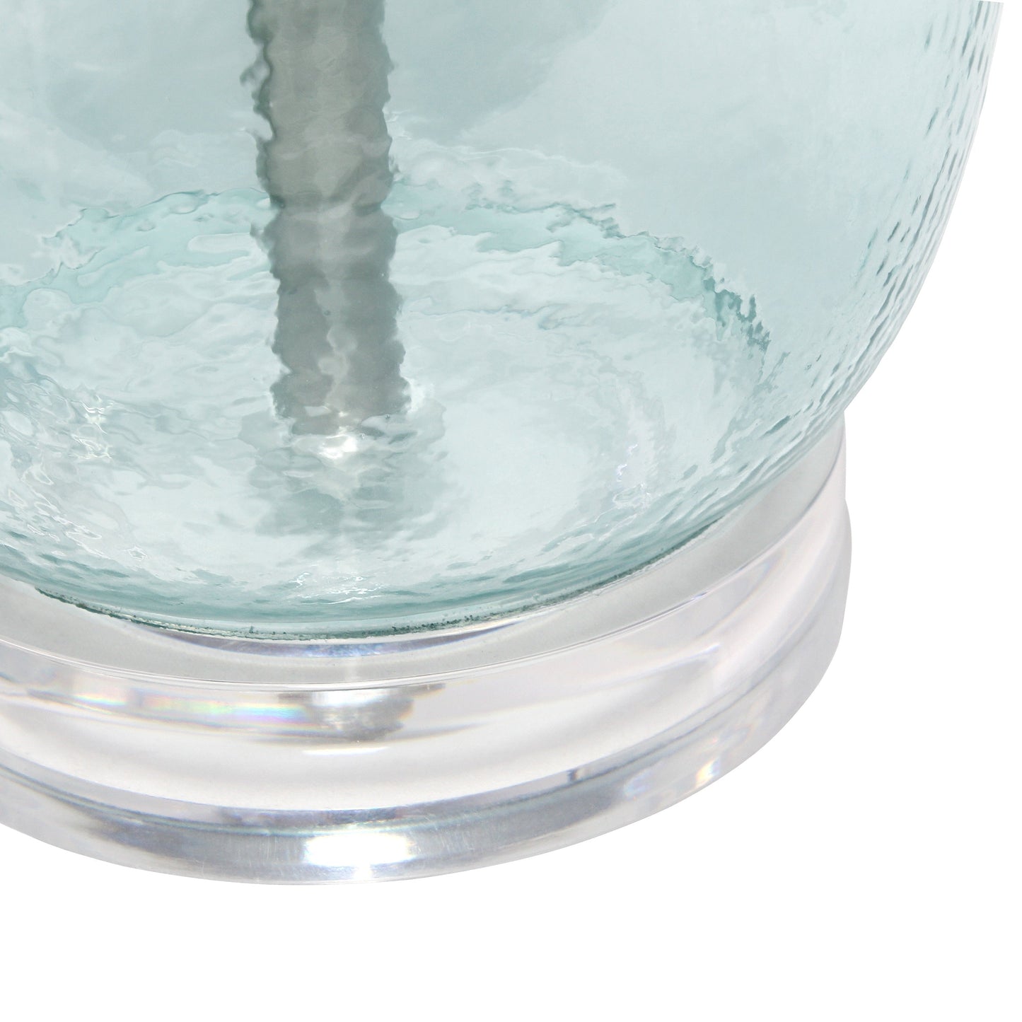 All The Rages Lalia Home Clear Blue Oval Glass Table Lamp With White Drum Shade