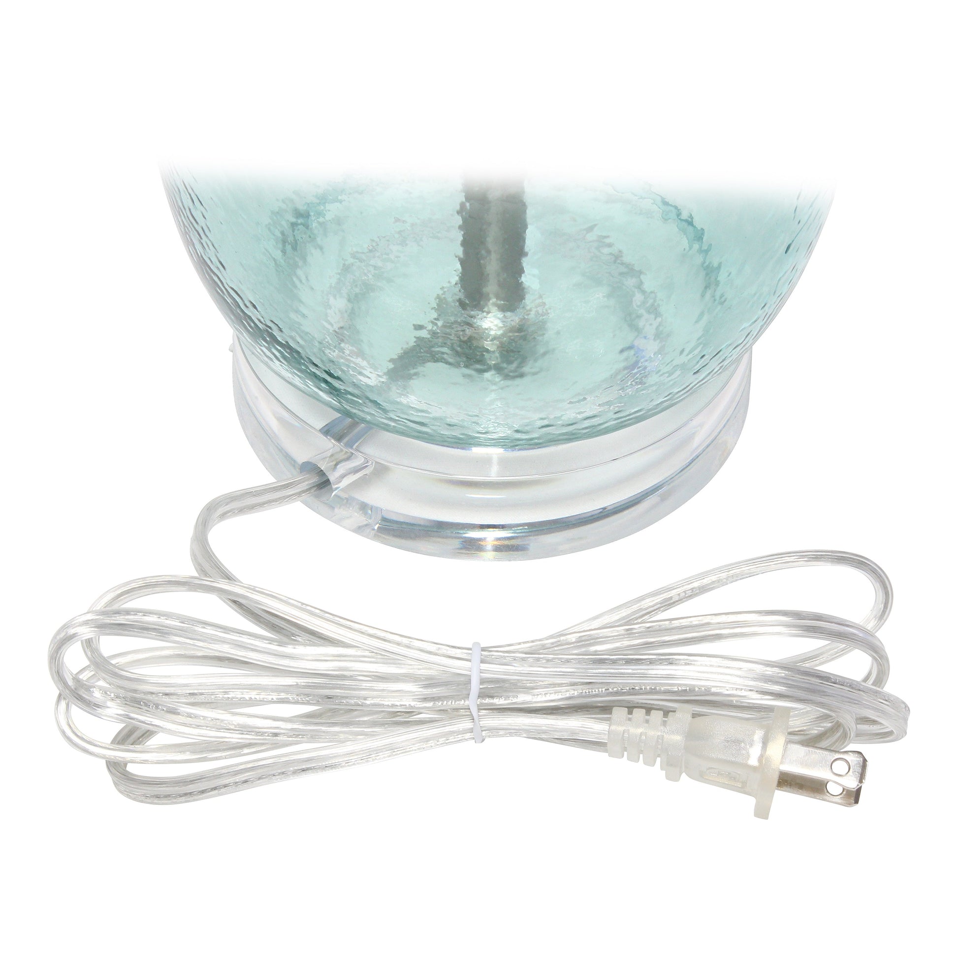 All The Rages Lalia Home Clear Blue Oval Glass Table Lamp With White Drum Shade