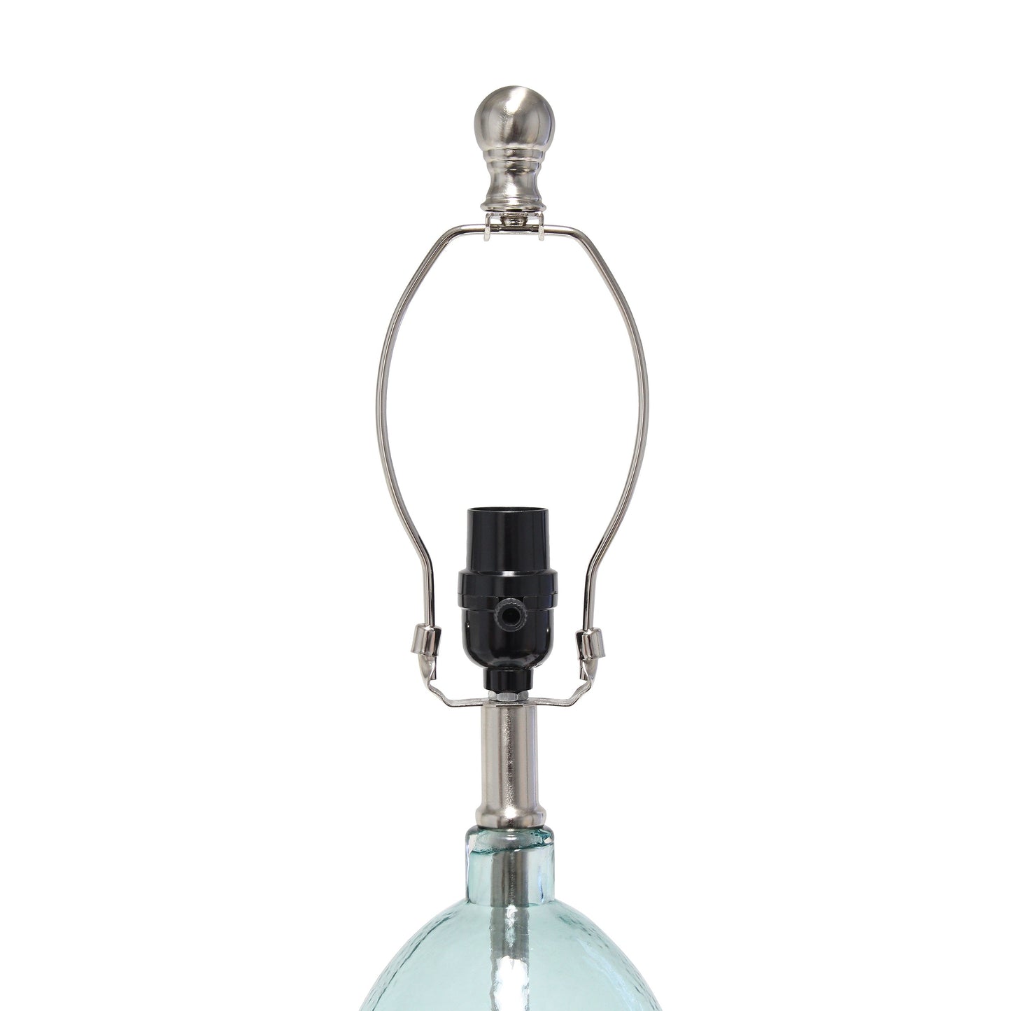 All The Rages Lalia Home Clear Blue Oval Glass Table Lamp With White Drum Shade