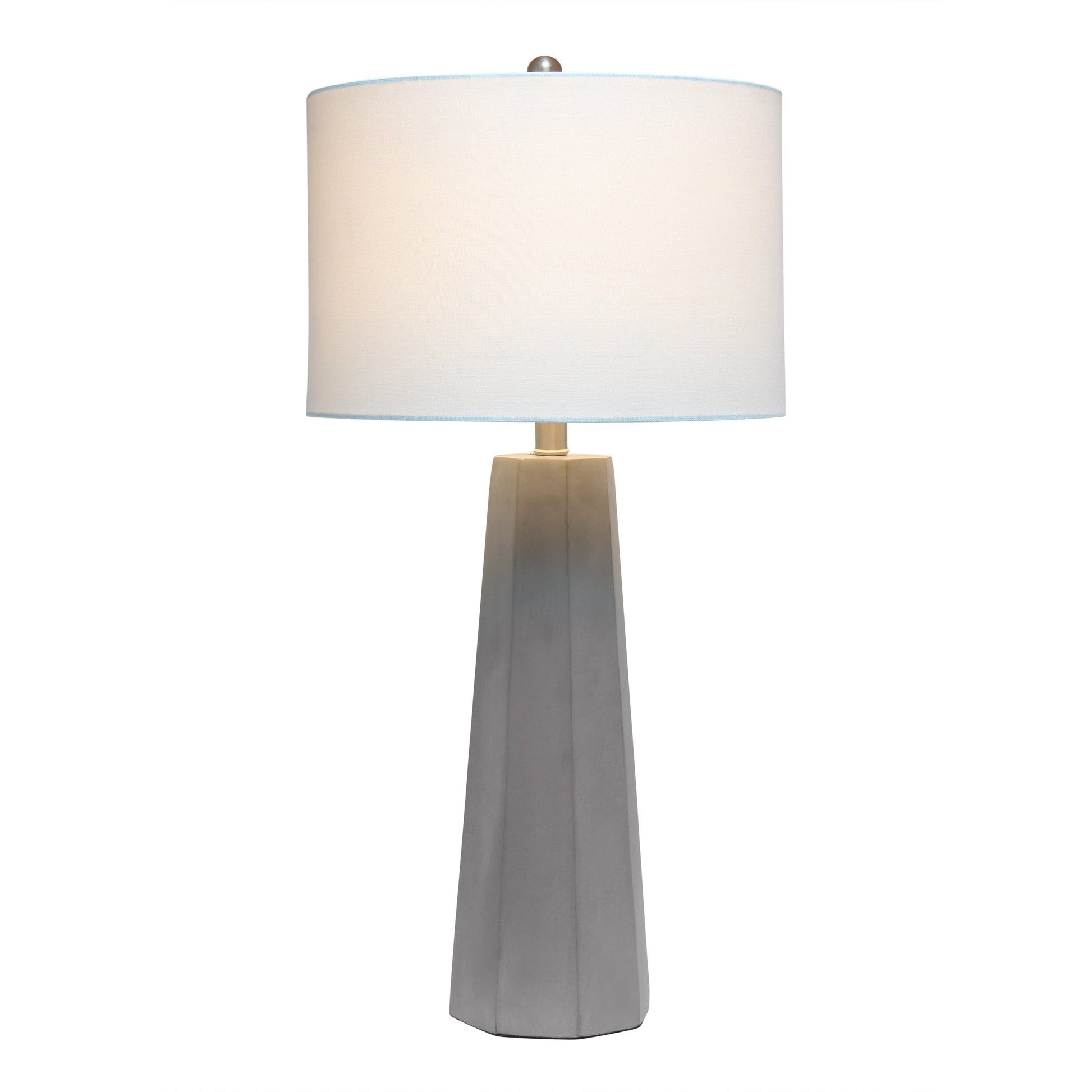All The Rages Lalia Home Concrete Pillar Table Lamp With White Fabric Shade