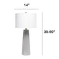 All The Rages Lalia Home Concrete Pillar Table Lamp With White Fabric Shade