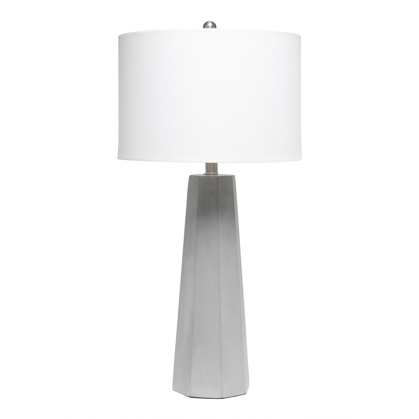 All The Rages Lalia Home Concrete Pillar Table Lamp With White Fabric Shade
