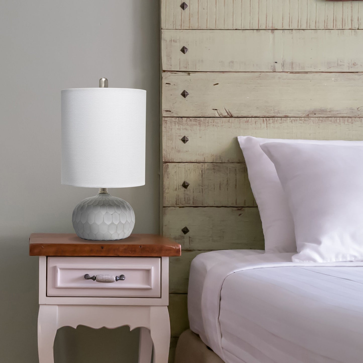 All The Rages Lalia Home Concrete Thumbprint Table Lamp With White Fabric Shade