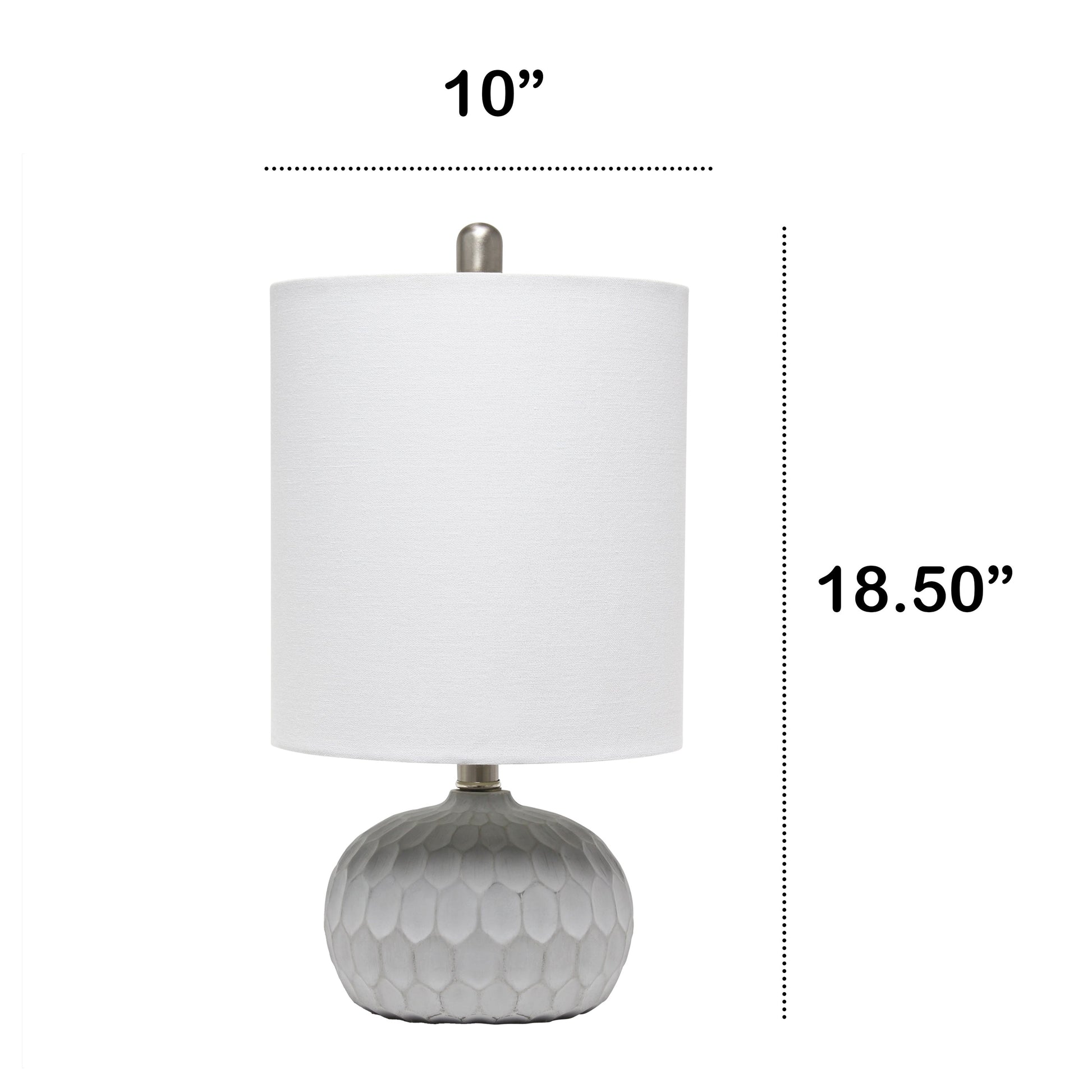 All The Rages Lalia Home Concrete Thumbprint Table Lamp With White Fabric Shade