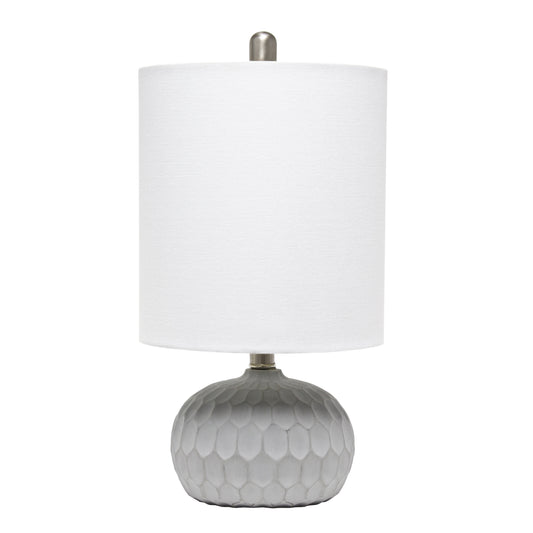 All The Rages Lalia Home Concrete Thumbprint Table Lamp With White Fabric Shade