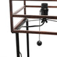 All The Rages Lalia Home Dark Wood Metal Etagere Floor Lamp With Storage Shelves & Linen Shade