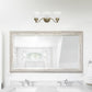 All The Rages Lalia Home Essentix Antique Brass 3-Light Curved Metal Vanity Light With Alabaster White Glass Shades