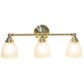 All The Rages Lalia Home Essentix Antique Brass 3-Light Metal Vanity Light With Translucent Glass Shades