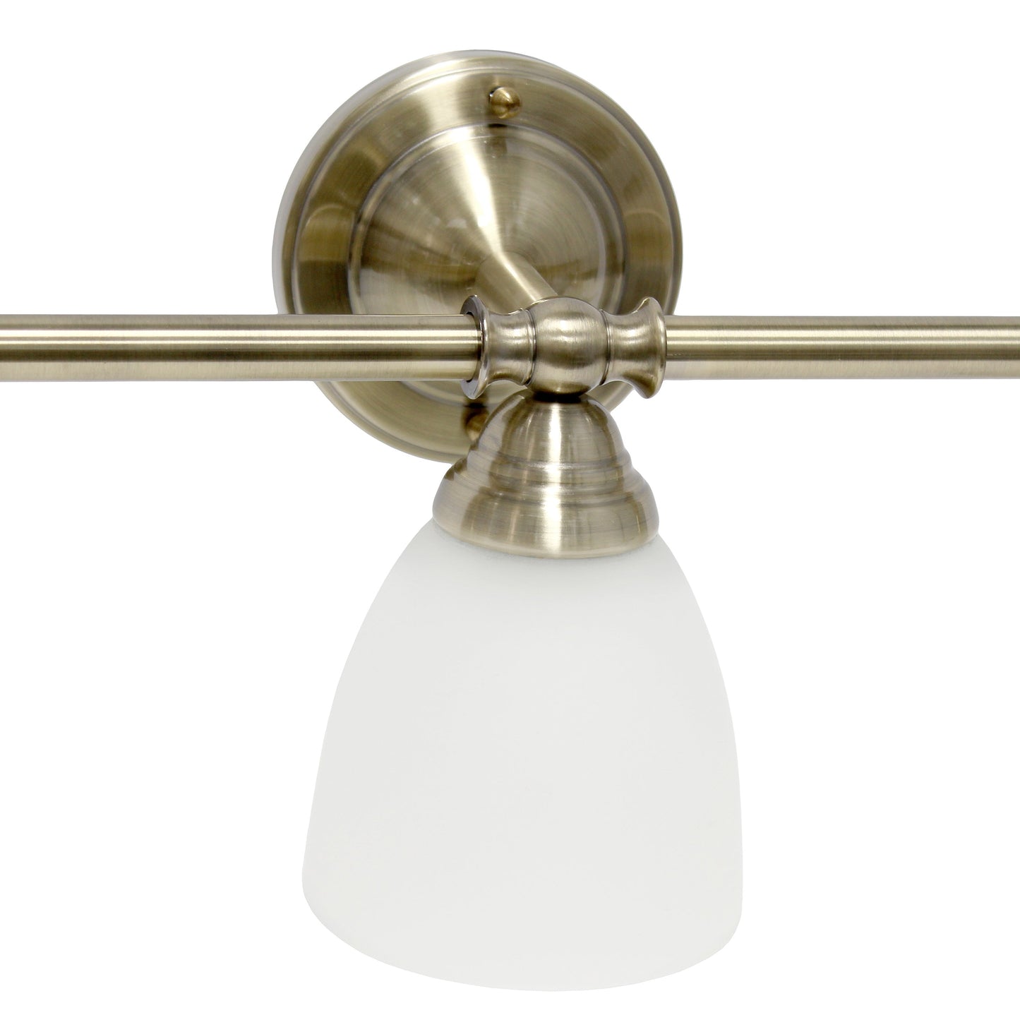 All The Rages Lalia Home Essentix Antique Brass 3-Light Metal Vanity Light With Translucent Glass Shades