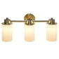 All The Rages Lalia Home Essentix Antique Brass 3-Light Vanity Light With Opaque White Glass Shades