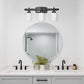 All The Rages Lalia Home Essentix Black 3-Light Contemporary Vanity Light With Opaque White Glass Shades