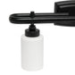 All The Rages Lalia Home Essentix Black 3-Light Contemporary Vanity Light With Opaque White Glass Shades