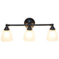 All The Rages Lalia Home Essentix Black 3-Light Metal Vanity Light With Translucent Glass Shades