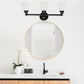 All The Rages Lalia Home Essentix Black 3-Light Metal Vanity Light With Translucent Glass Shades