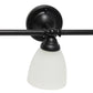 All The Rages Lalia Home Essentix Black 3-Light Metal Vanity Light With Translucent Glass Shades