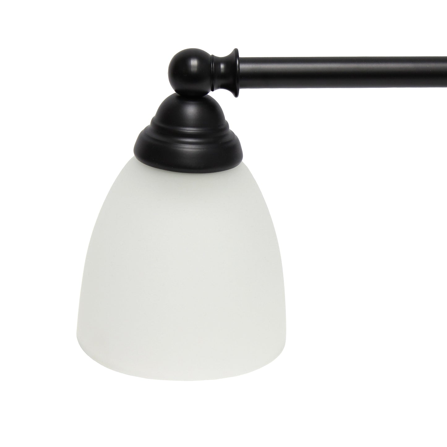 All The Rages Lalia Home Essentix Black 3-Light Metal Vanity Light With Translucent Glass Shades