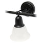 All The Rages Lalia Home Essentix Black 3-Light Vanity Light With Bell-Shaped Alabaster White Glass Shades