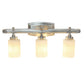 All The Rages Lalia Home Essentix Brushed Nickel 3-Light Contemporary Vanity Light With Opaque White Glass Shades