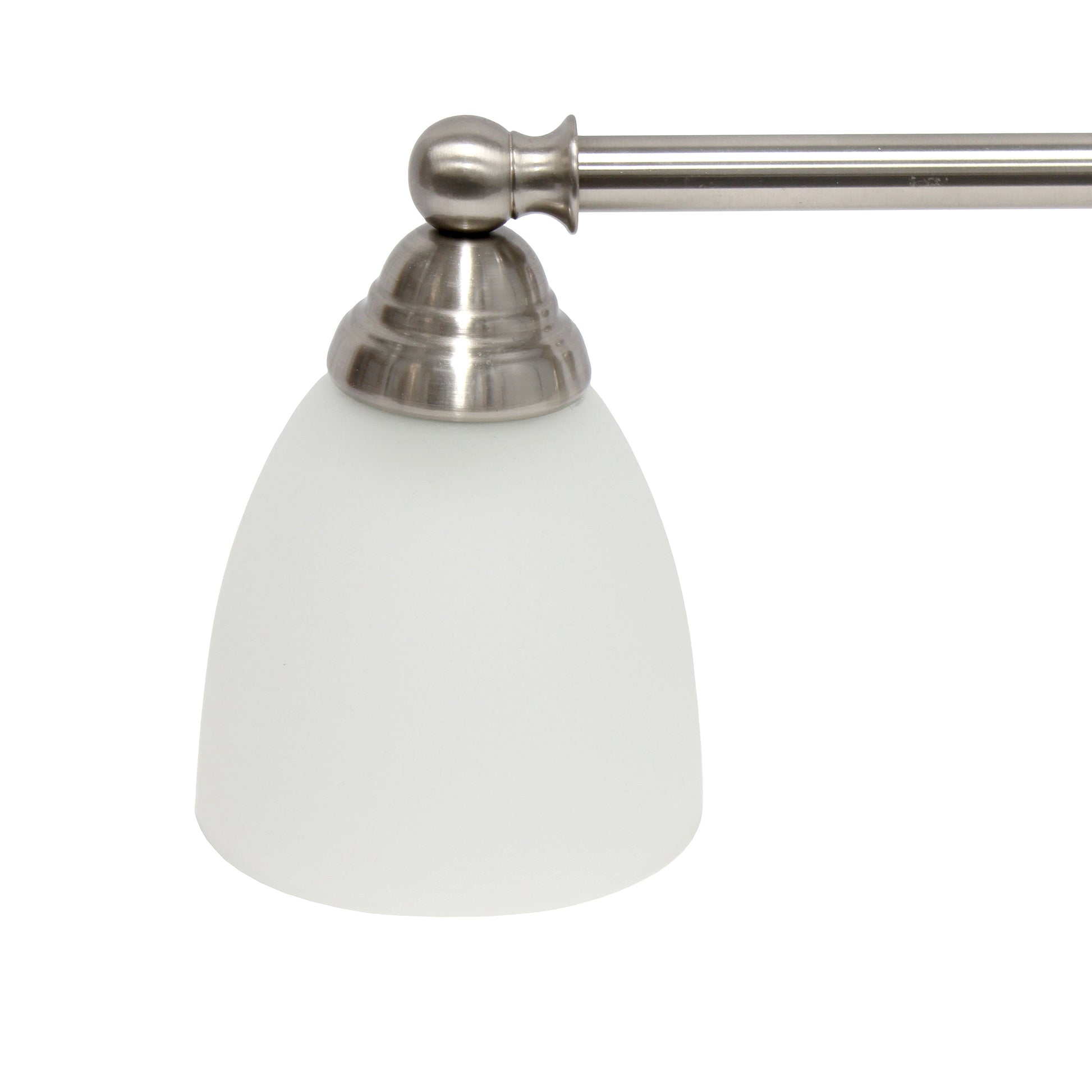 All The Rages Lalia Home Essentix Brushed Nickel 3-Light Metal Vanity Light With Translucent Glass Shades