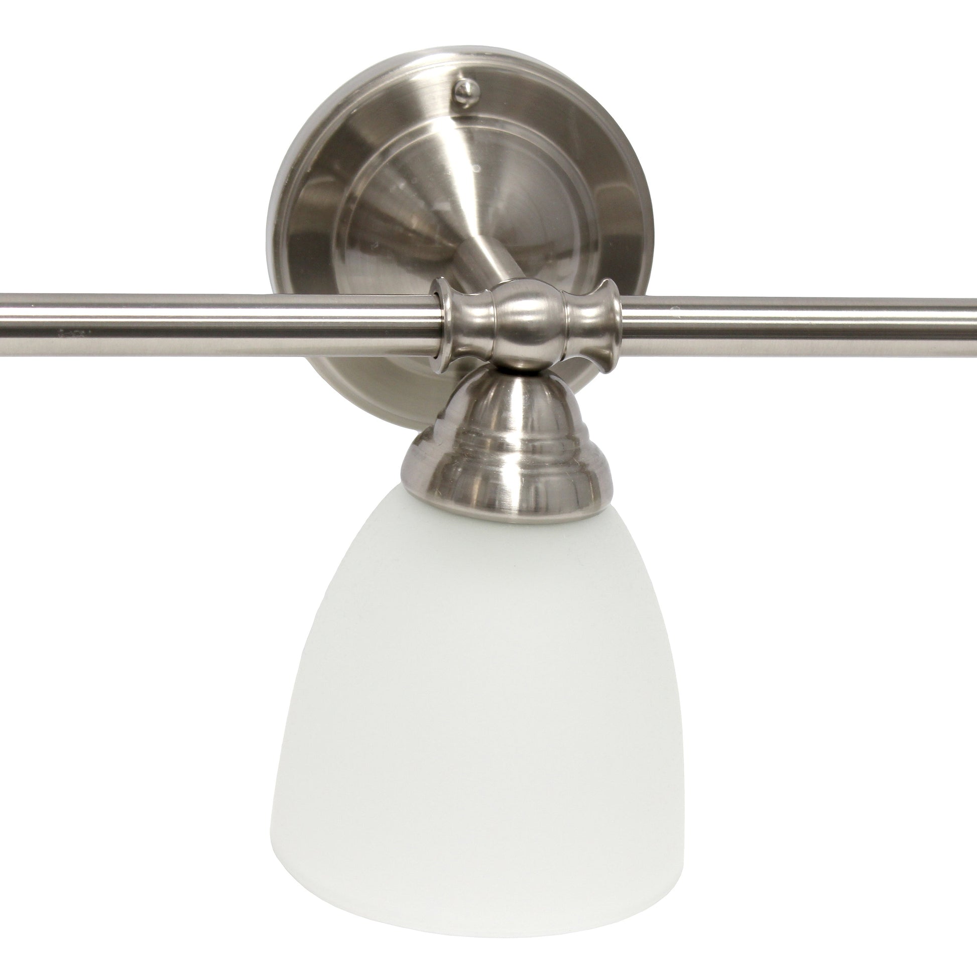 All The Rages Lalia Home Essentix Brushed Nickel 3-Light Metal Vanity Light With Translucent Glass Shades