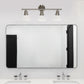 All The Rages Lalia Home Essentix Brushed Nickel 3-Light Vanity Light With Bell-Shaped Alabaster White Glass Shades