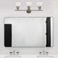 All The Rages Lalia Home Essentix Brushed Nickel 3-Light Vanity Light With Bell-Shaped Alabaster White Glass Shades