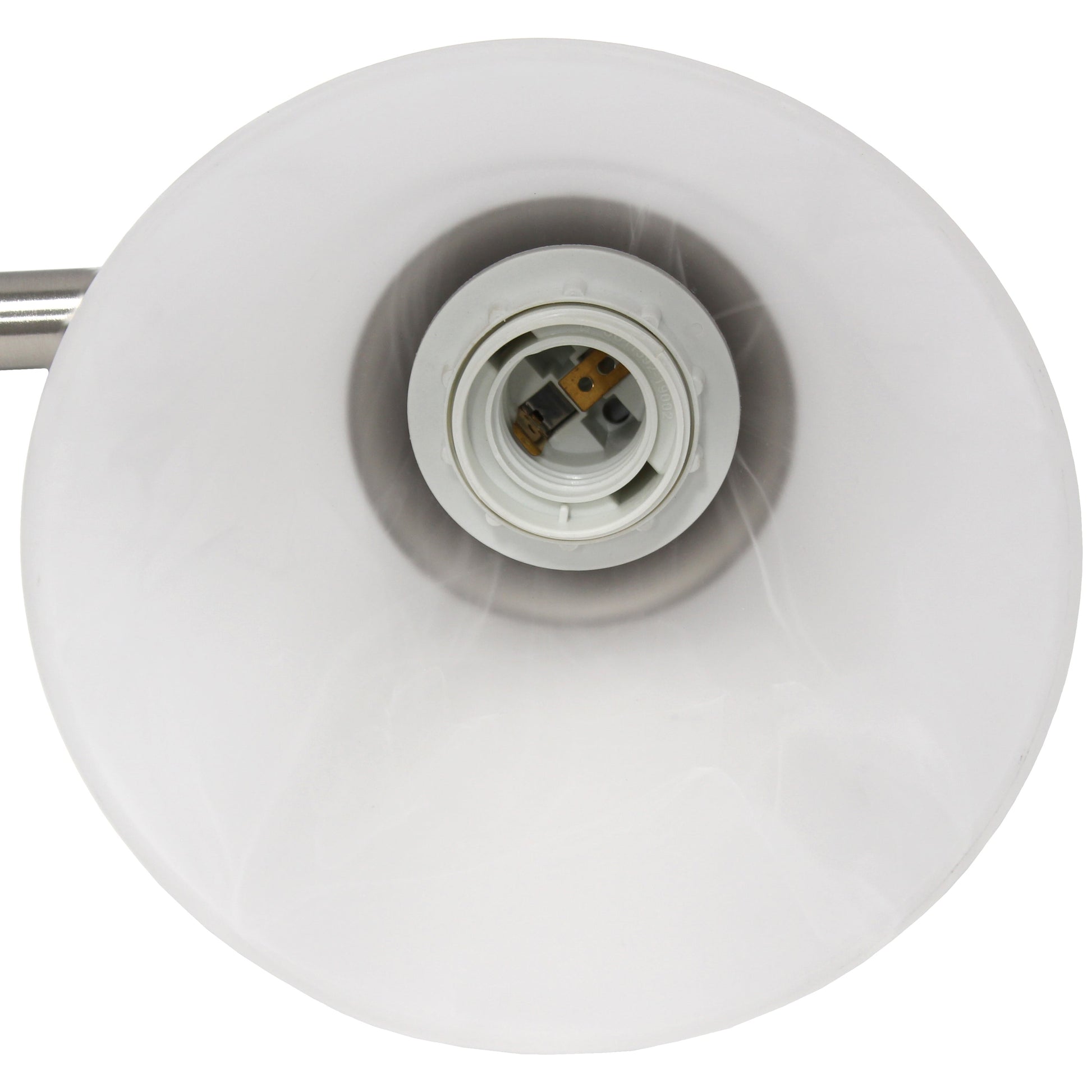 All The Rages Lalia Home Essentix Brushed Nickel 3-Light Vanity Light With Bell-Shaped Alabaster White Glass Shades