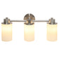 All The Rages Lalia Home Essentix Brushed Nickel 3-Light Vanity Light With Opaque White Glass Shades