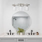 All The Rages Lalia Home Essentix Chrome 3-Light Contemporary Vanity Light With Opaque White Glass Shades